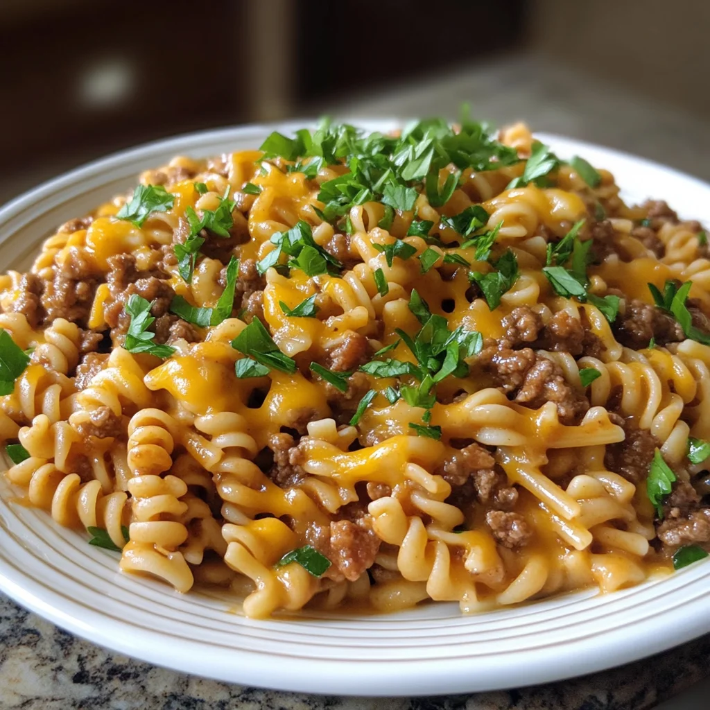 Cheesy Sloppy Cheeseburger Pasta