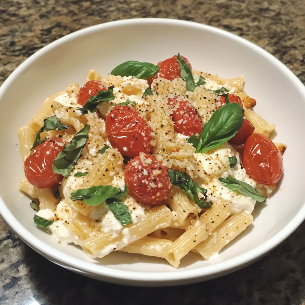 Roasted Tomato and Garlic Ricotta Pasta