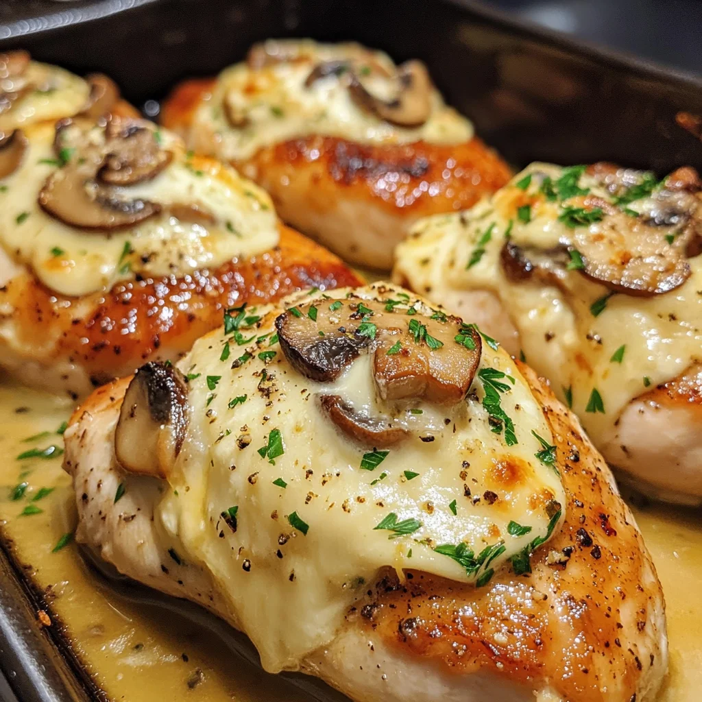 Savory Mushroom Cheese Stuffed Chicken