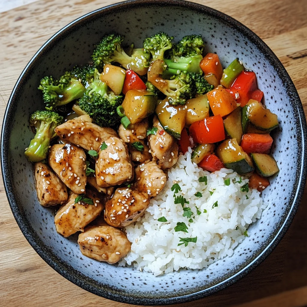 Chicken & Veggie Stir Fry with Creamy Rice