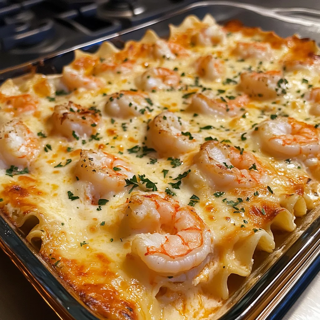 Garlic Butter Shrimp Scampi Lasagna