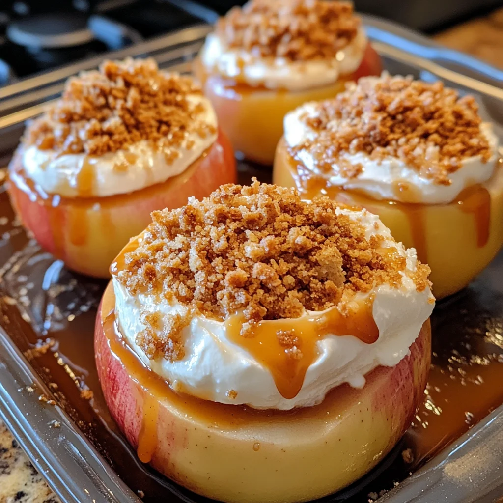 Cheesecake-Stuffed Apples with Graham Cracker Topping