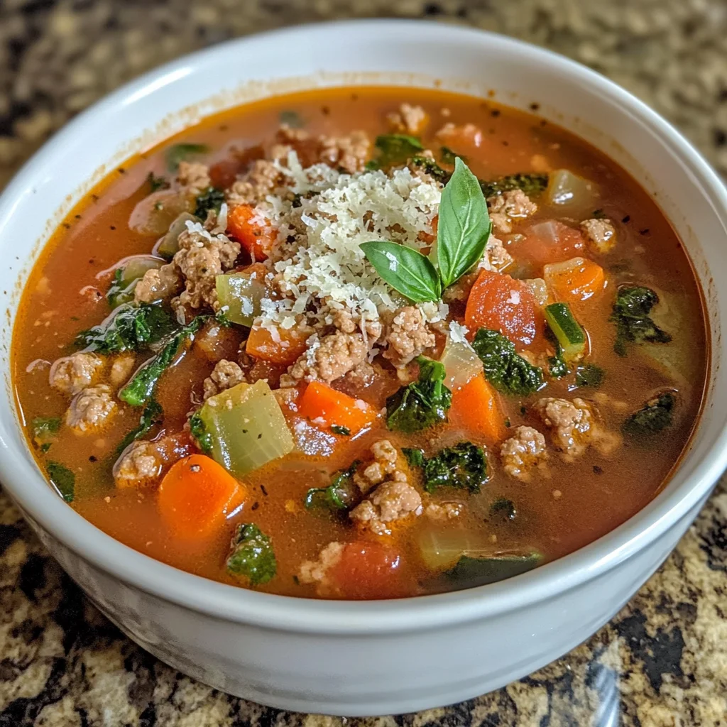 Italian Ground Turkey Soup – Hearty, Healthy & Full of Flavor!