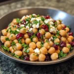 Feta and Cranberry Chickpeas with Apple Cider Vinaigrette