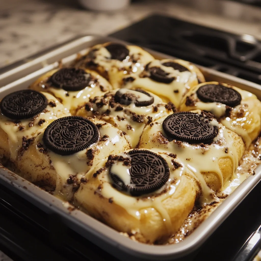 Oreo-Stuffed Cinnamon Rolls
