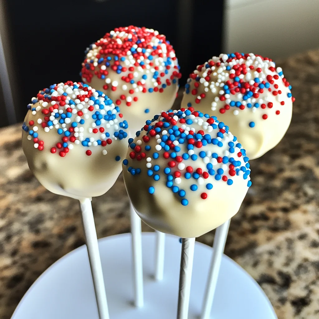Red, White & Blue Cake Pops
