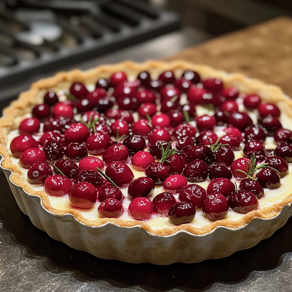 Roasted Cranberry and Goat Cheese Tart