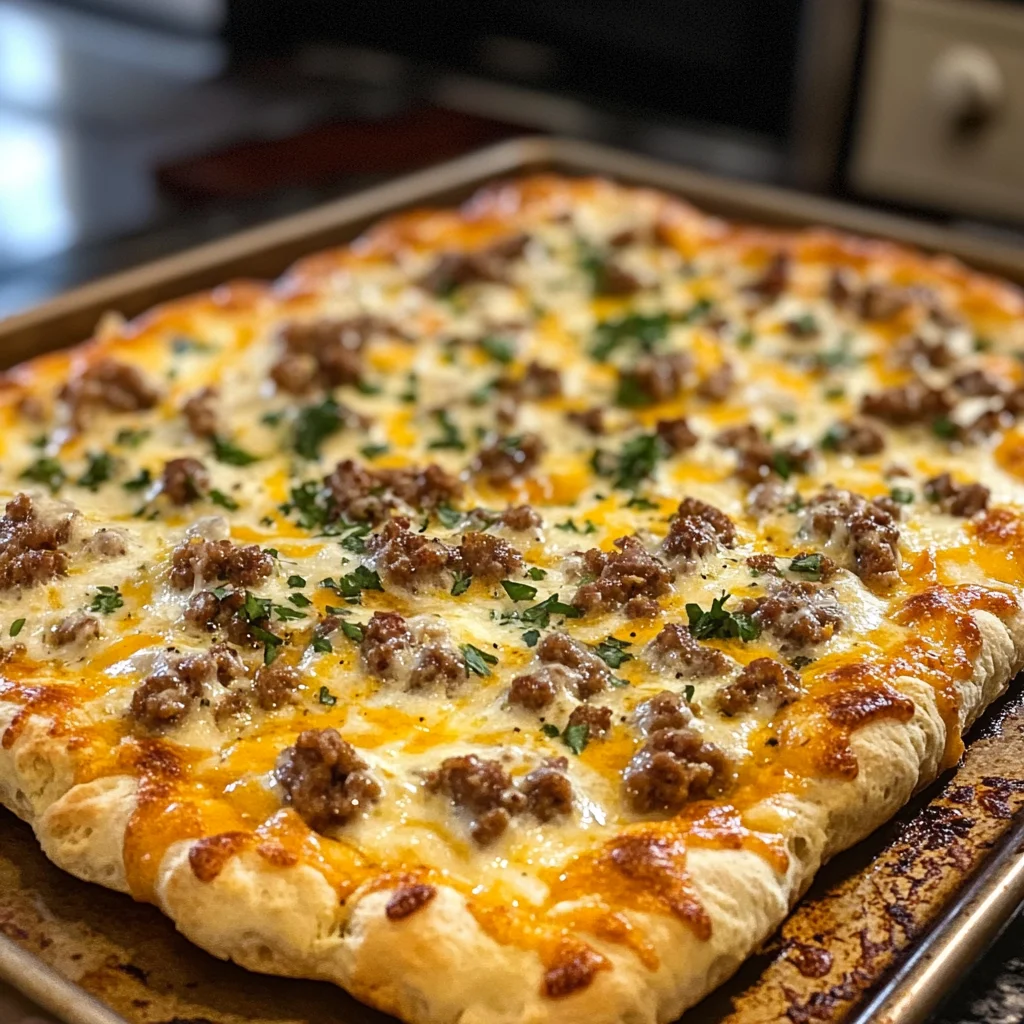 Biscuits & Sausage Gravy Breakfast Pizza – The Ultimate Morning Comfort Food!