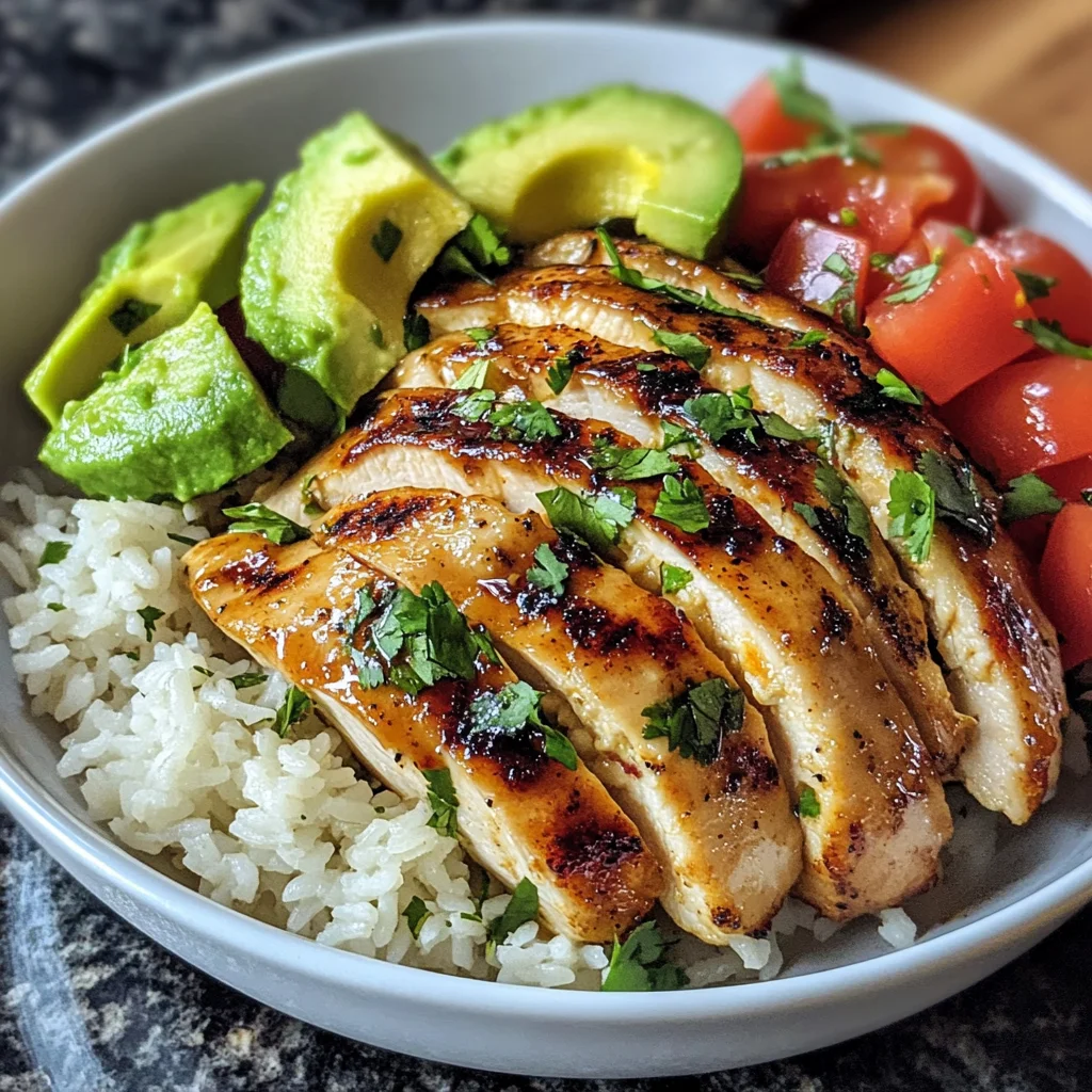 Honey Lime Chicken & Avocado Rice Stack