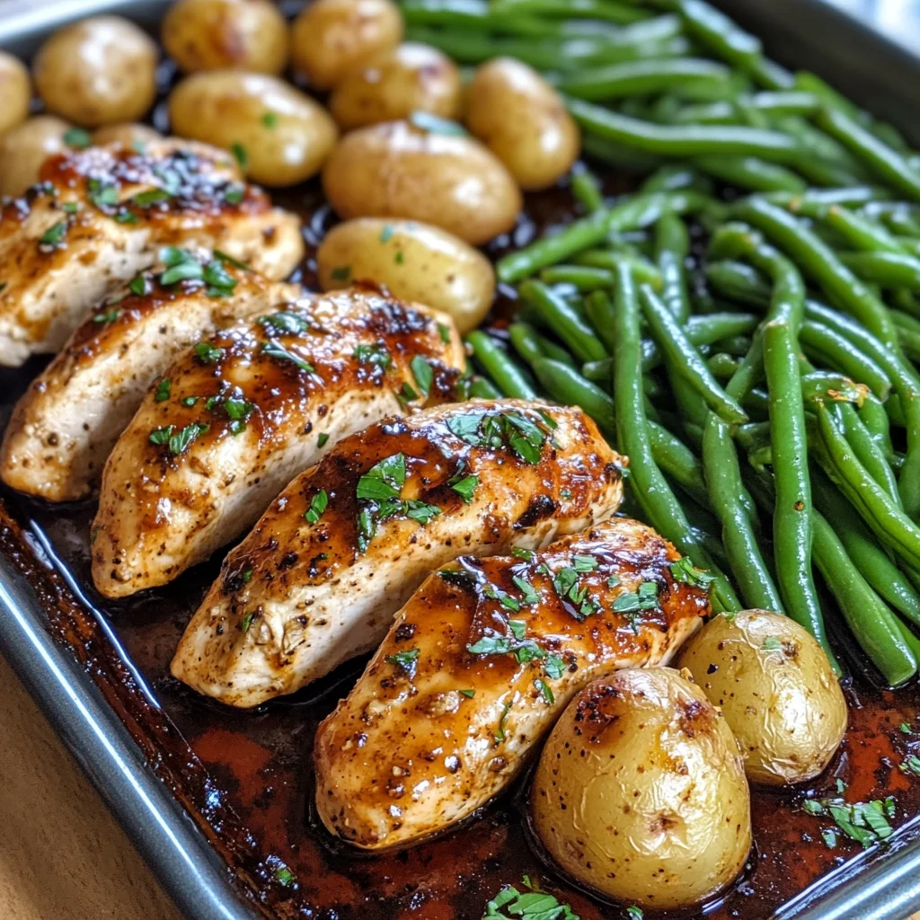 One-Pan Balsamic Chicken with Green Beans and Potatoes