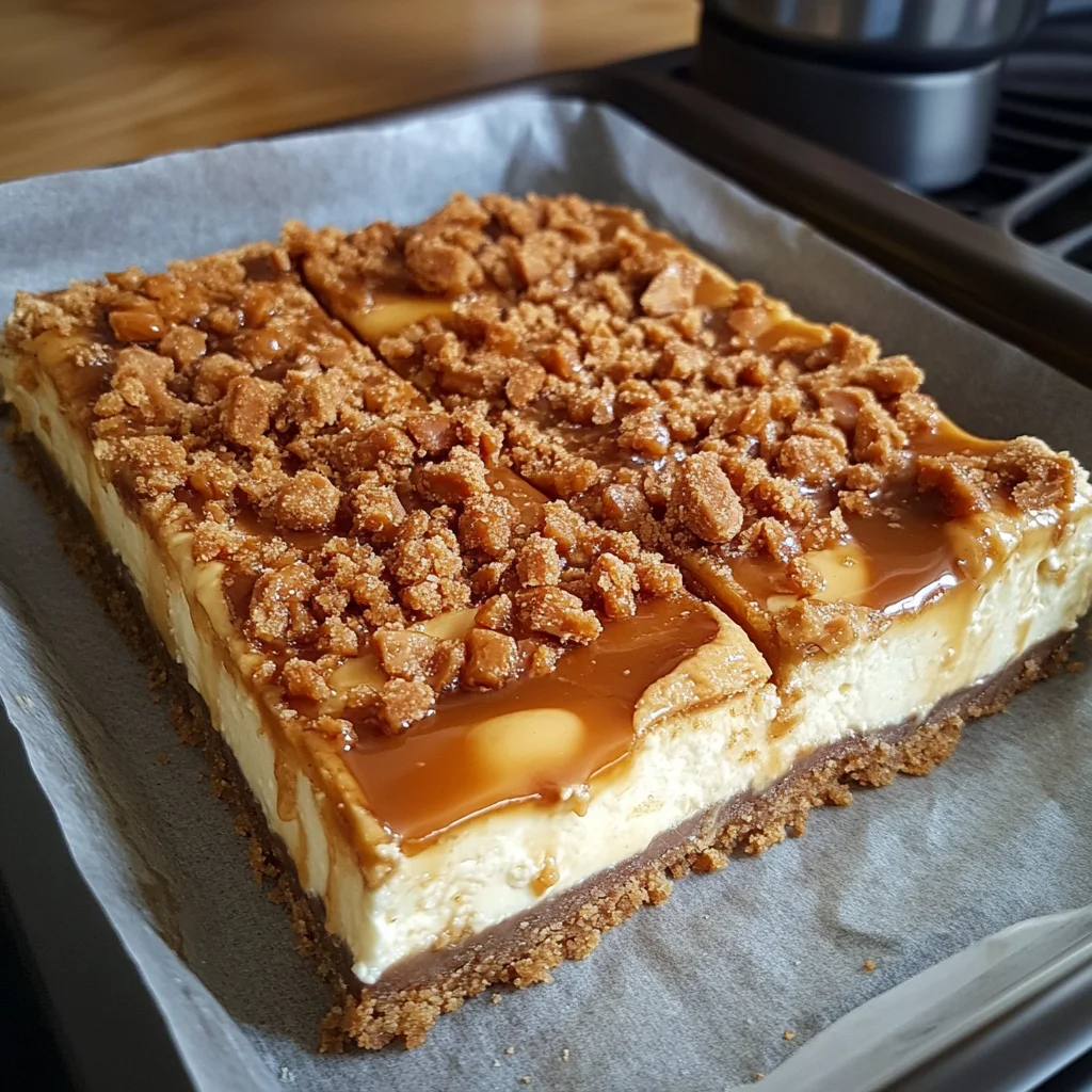 Butterfinger Caramel Cheesecake Bars