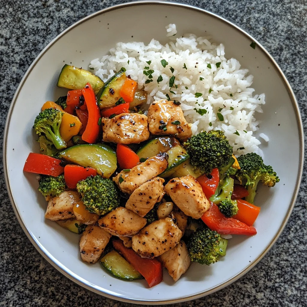 Chicken & Veggie Stir Fry with Creamy Rice