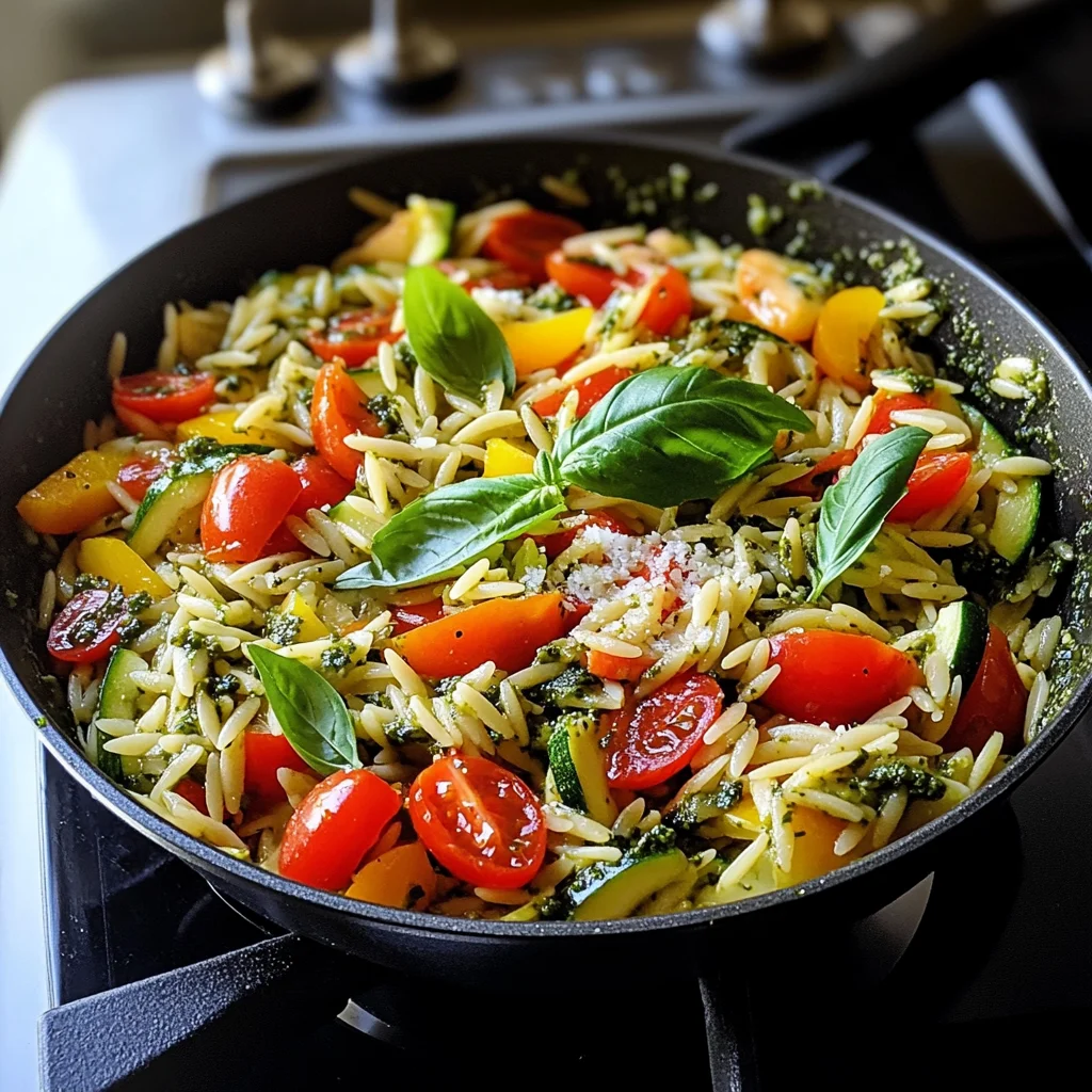 Pesto Orzo and Vegetables