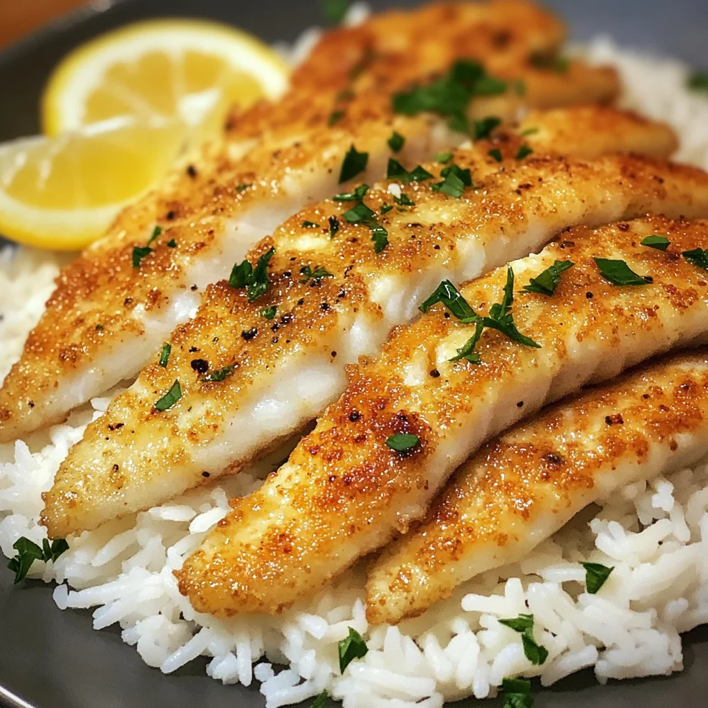 Crispy Pan-Fried Flat Fish with Rice