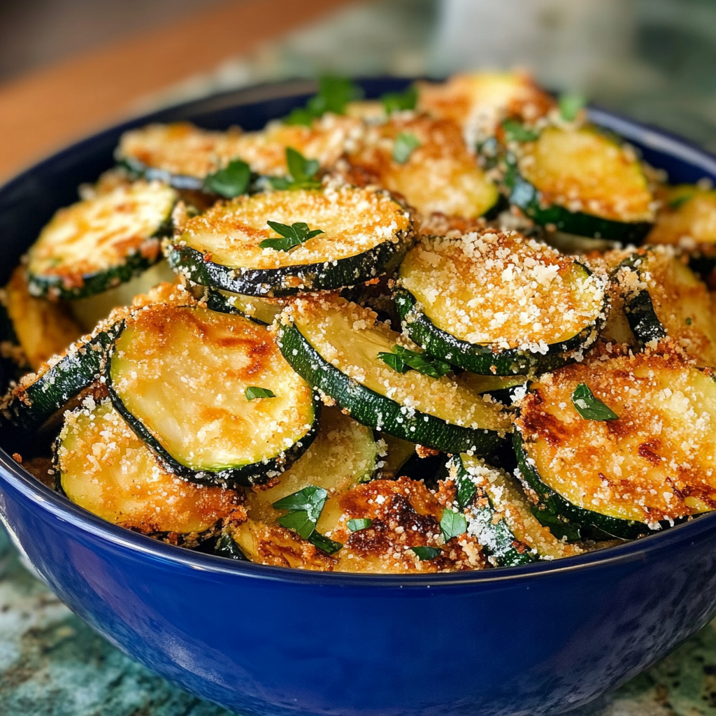 Garlic-Parmesan Air-Fried Zucchini Chunks