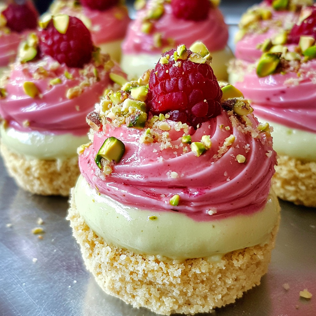 Pistachio & Raspberry Cheesecake Domes