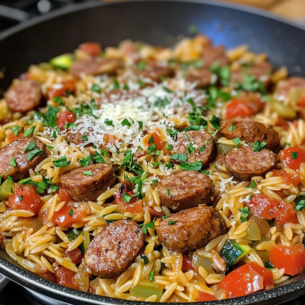 One Pan Sausage & Orzo – A Flavorful, 30-Minute Meal!