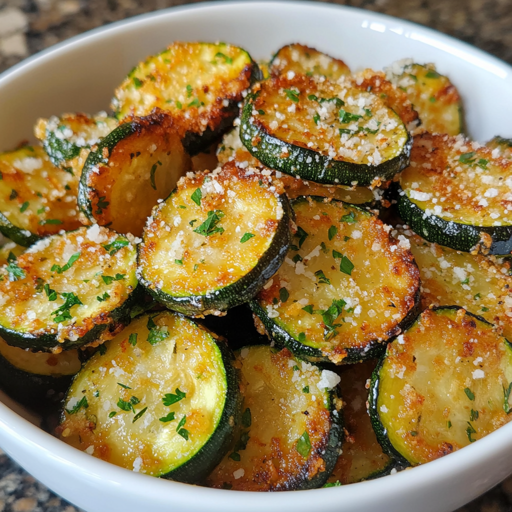 Garlic-Parmesan Air-Fried Zucchini Chunks
