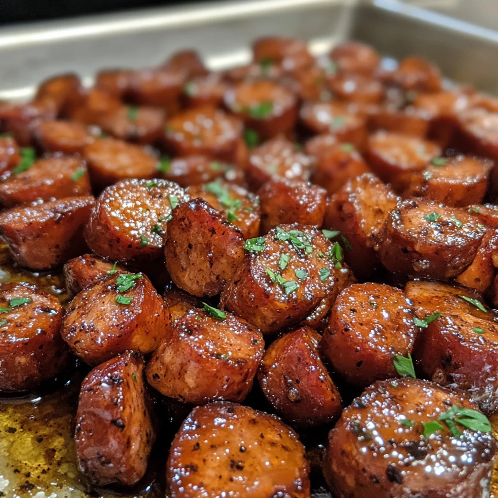 Sweet and Spicy Glazed Sausage Bites