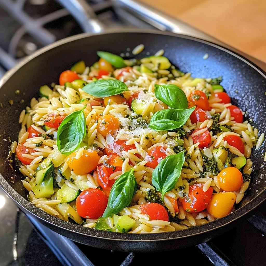 Pesto Orzo and Vegetables