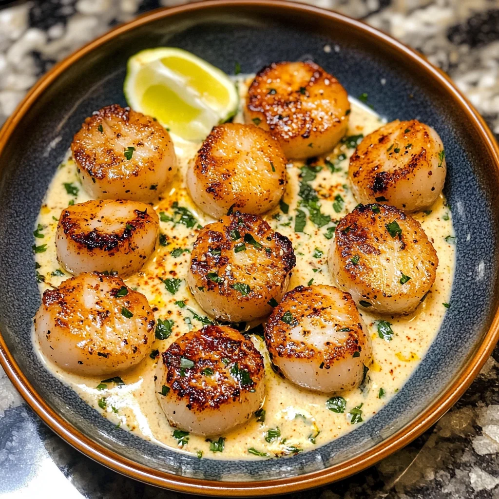 Seared Scallops with Spicy Cajun Cream Sauce