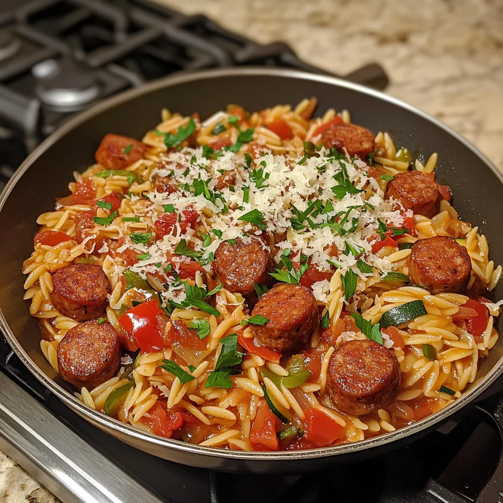 One Pan Sausage & Orzo – A Flavorful, 30-Minute Meal!