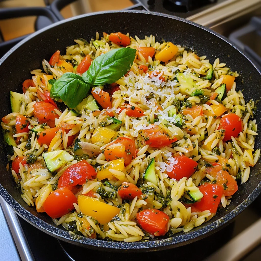 Pesto Orzo and Vegetables