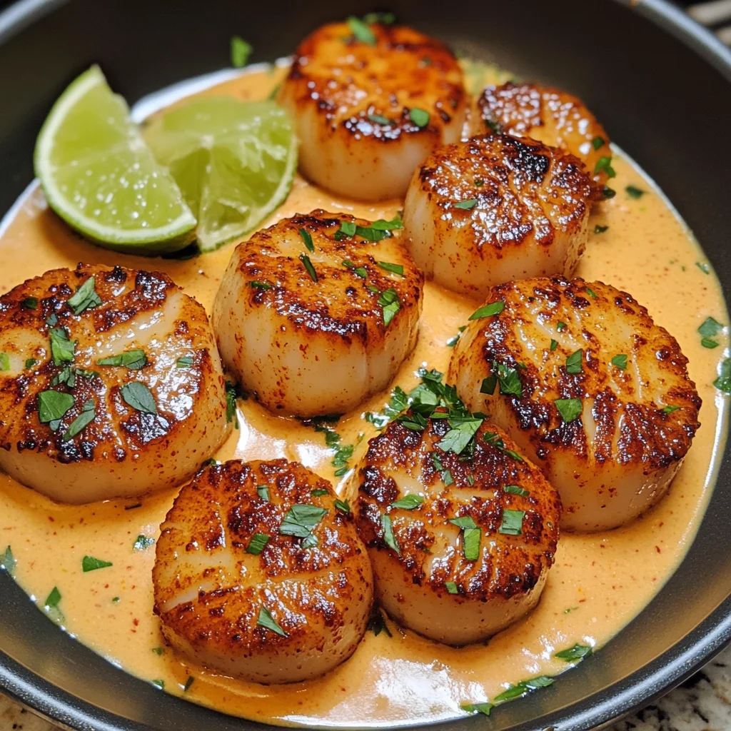 Seared Scallops with Spicy Cajun Cream Sauce