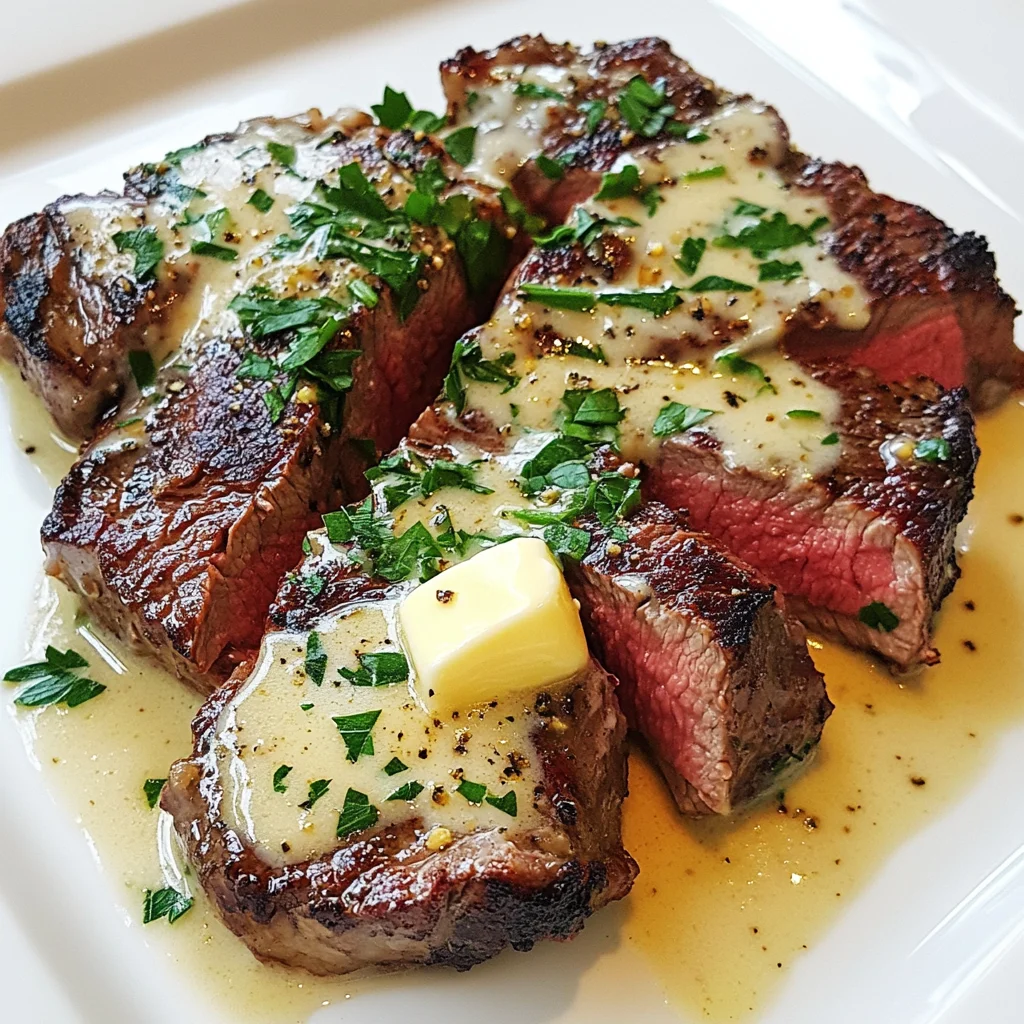 Steak with Creamy Garlic Sauce