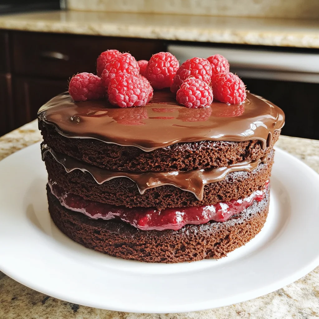 Chocolate Raspberry Truffle Cake