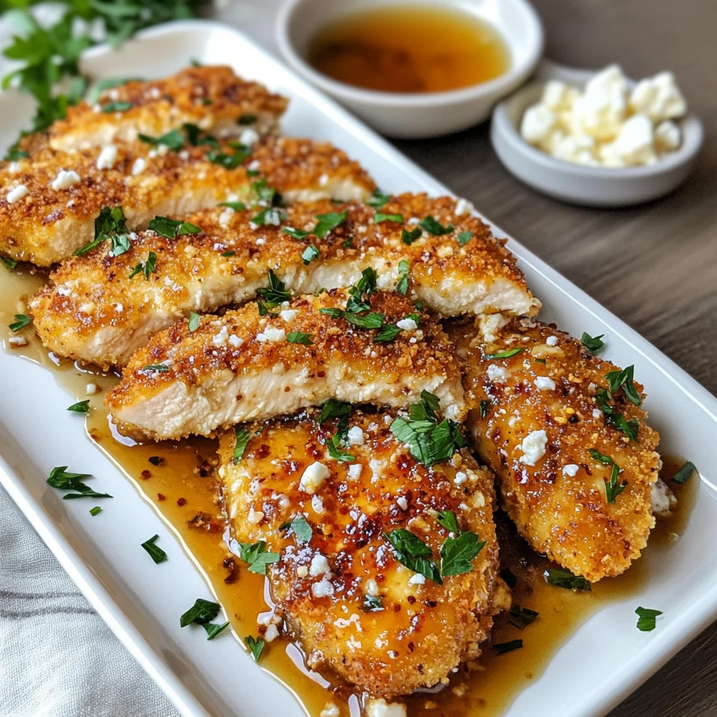 Crispy Hot Honey Feta Chicken
