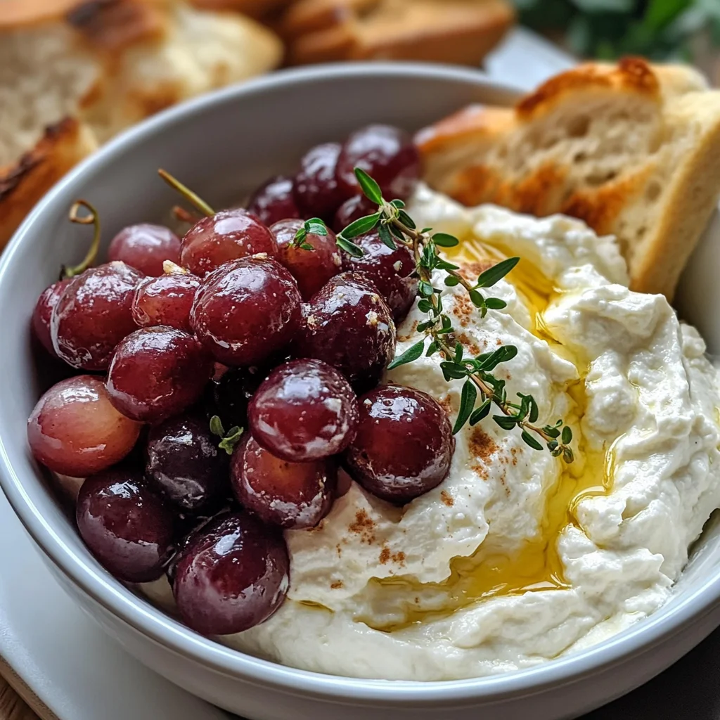 Creamy Dreamy Whipped Ricotta with Roasted Grapes