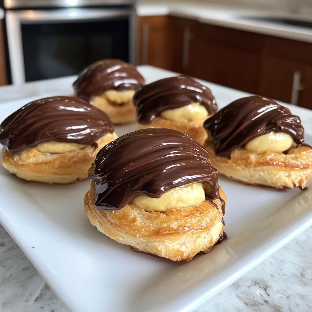 Chocolate-Covered Banana Pudding Stuffed Puffs