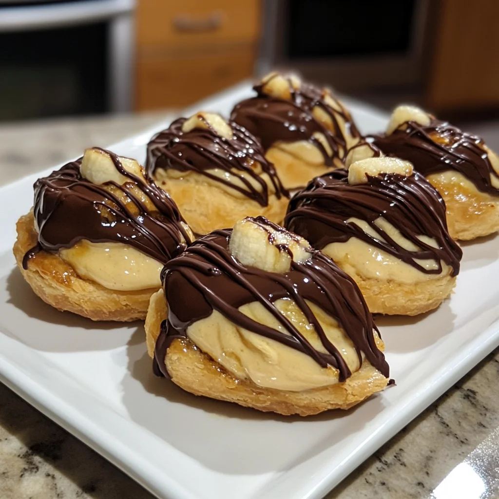 Chocolate-Covered Banana Pudding Stuffed Puffs