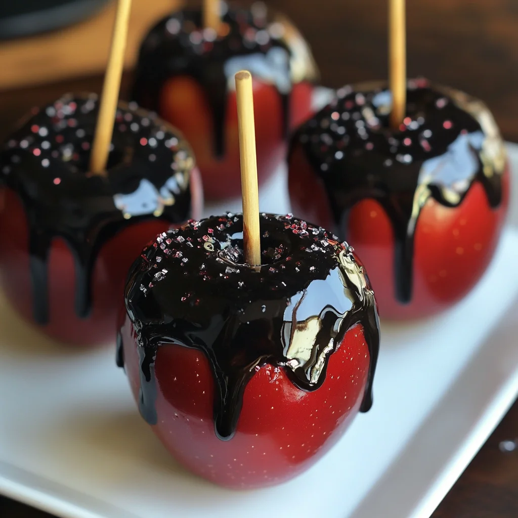Black Poison Swirl Candy Apples