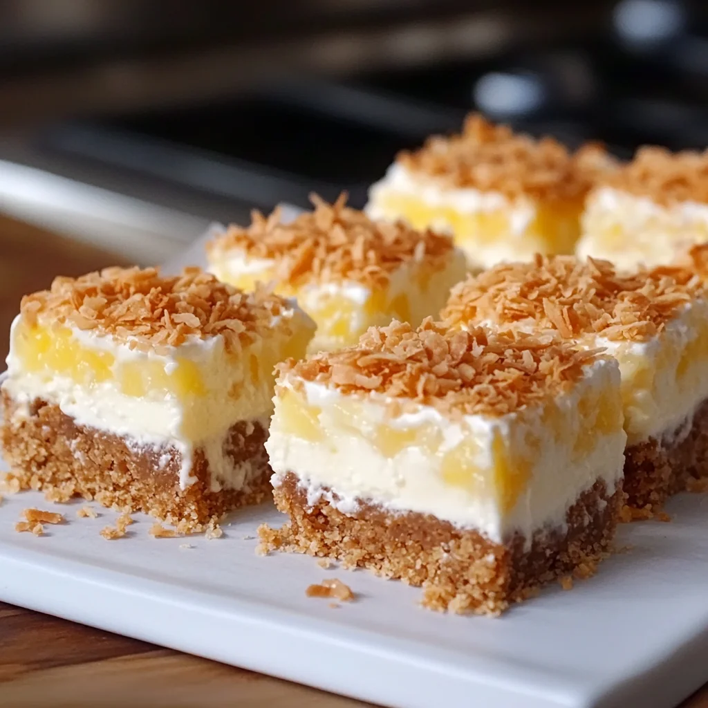 Pineapple Coconut Cheesecake Bars
