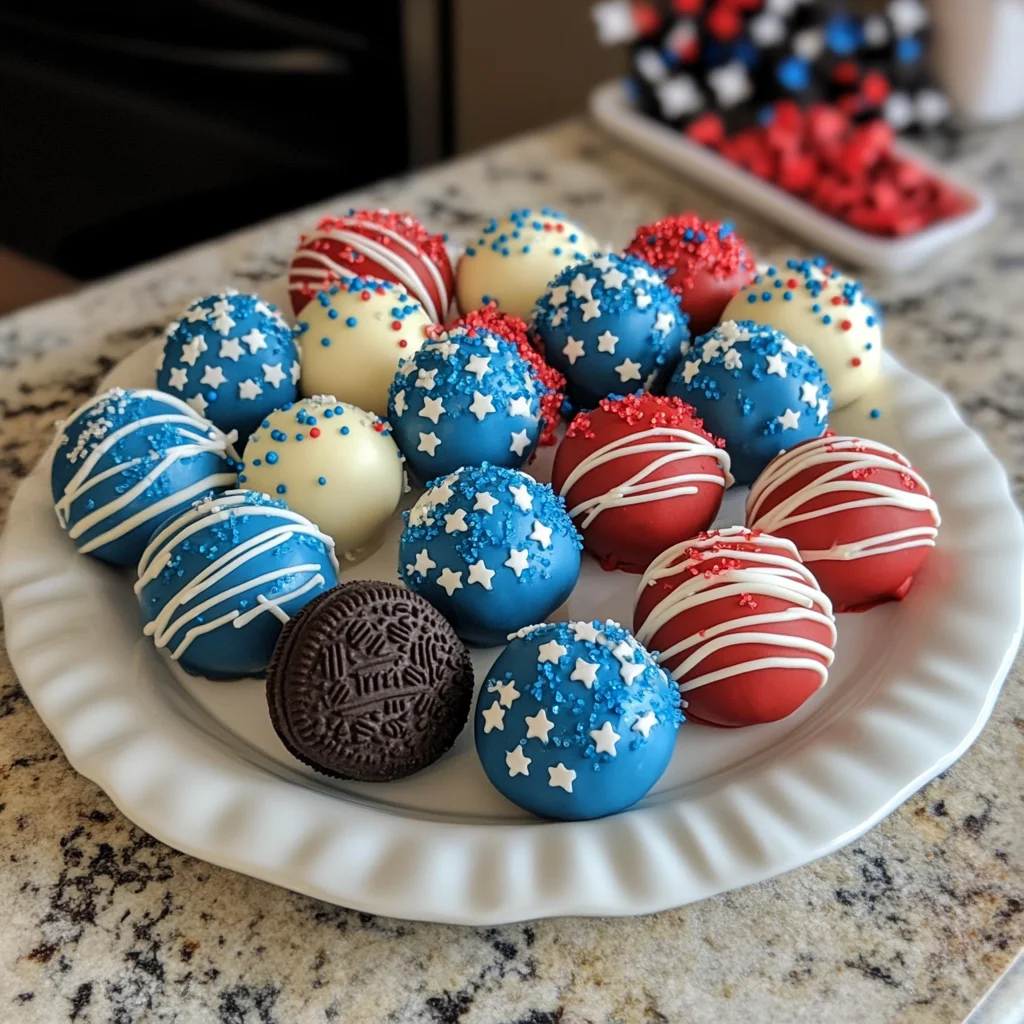 4th of July Oreo Cream Cheese Balls