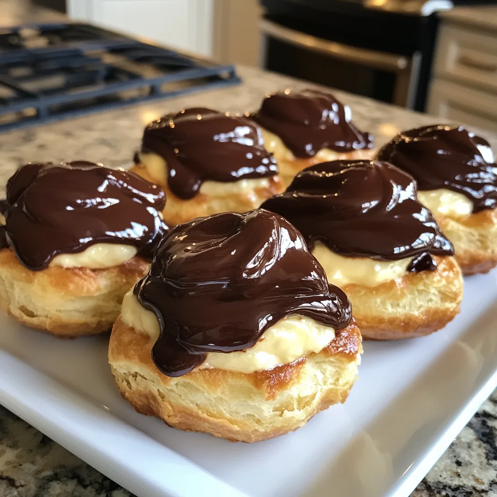 Chocolate-Covered Banana Pudding Stuffed Puffs