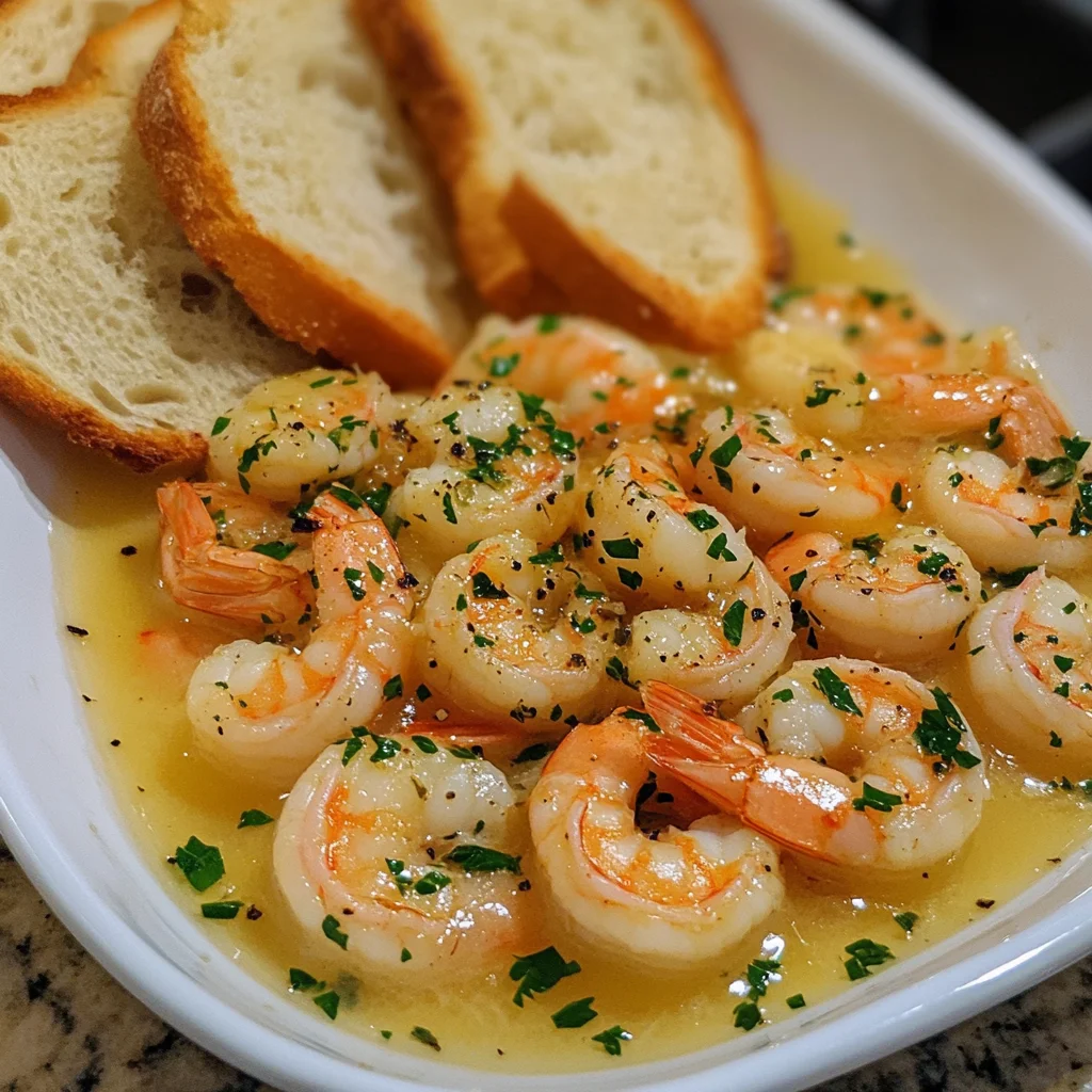 Shrimp Scampi Bowls with Garlic Bread