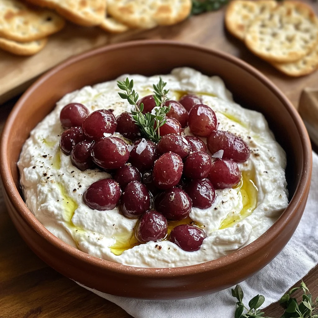 Creamy Dreamy Whipped Ricotta with Roasted Grapes