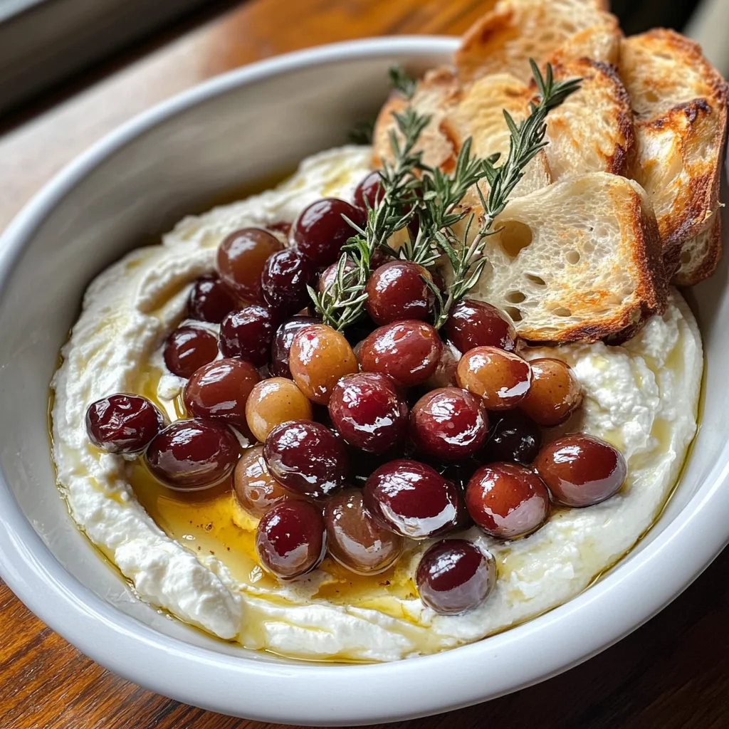 Creamy Dreamy Whipped Ricotta with Roasted Grapes