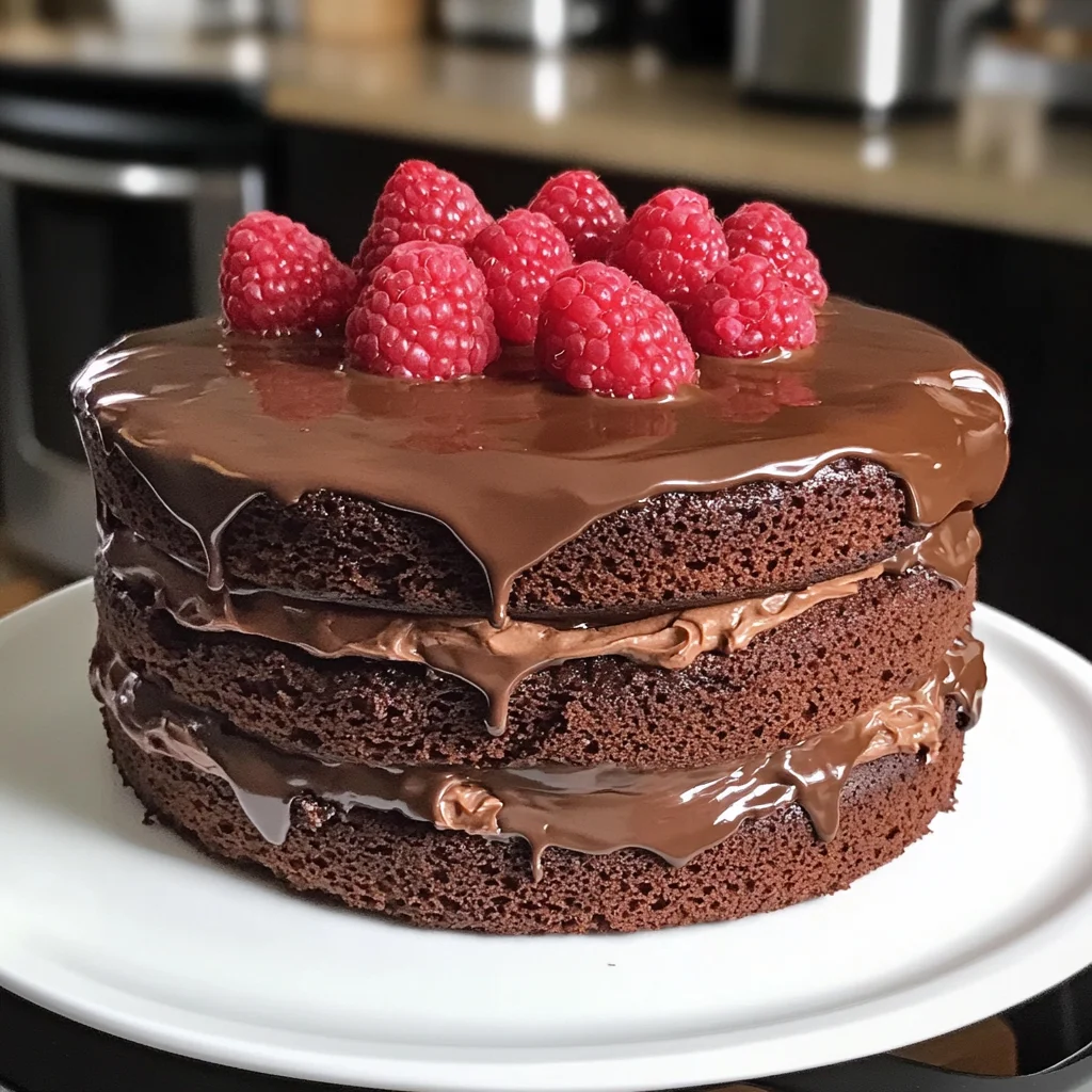 Chocolate Raspberry Truffle Cake