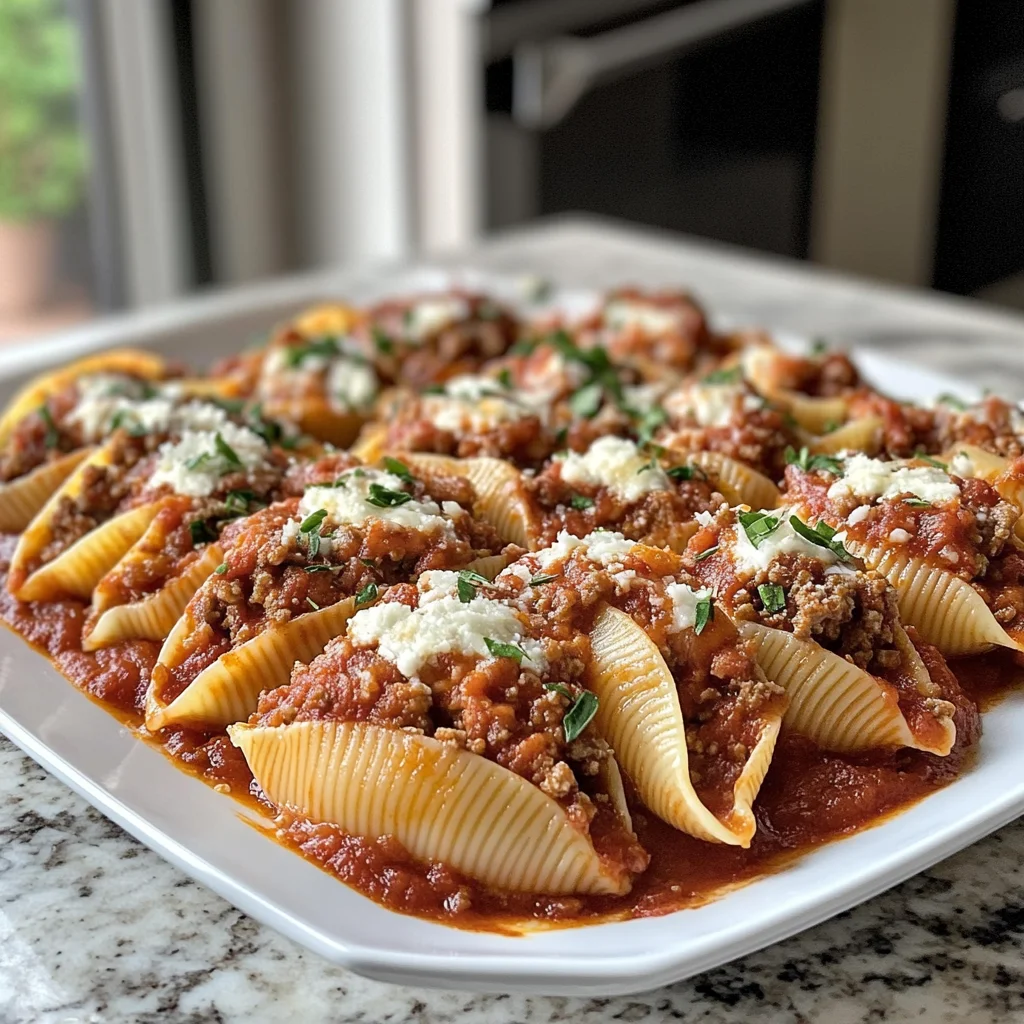 Beef-Stuffed Shells with Creamy Ricotta