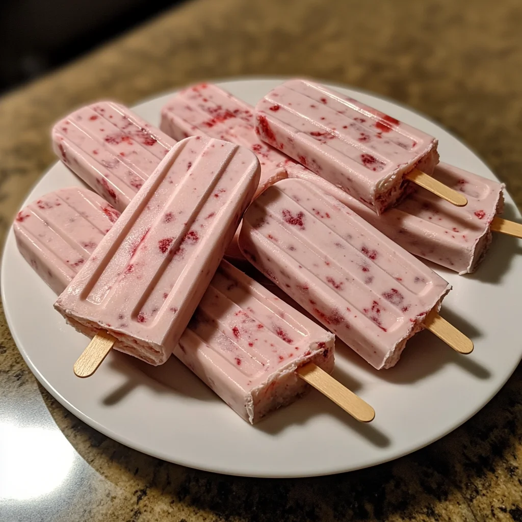 Strawberry Yogurt Popsicles