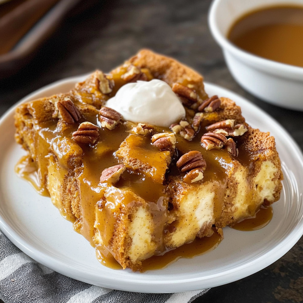 Pumpkin Pecan Bread Pudding