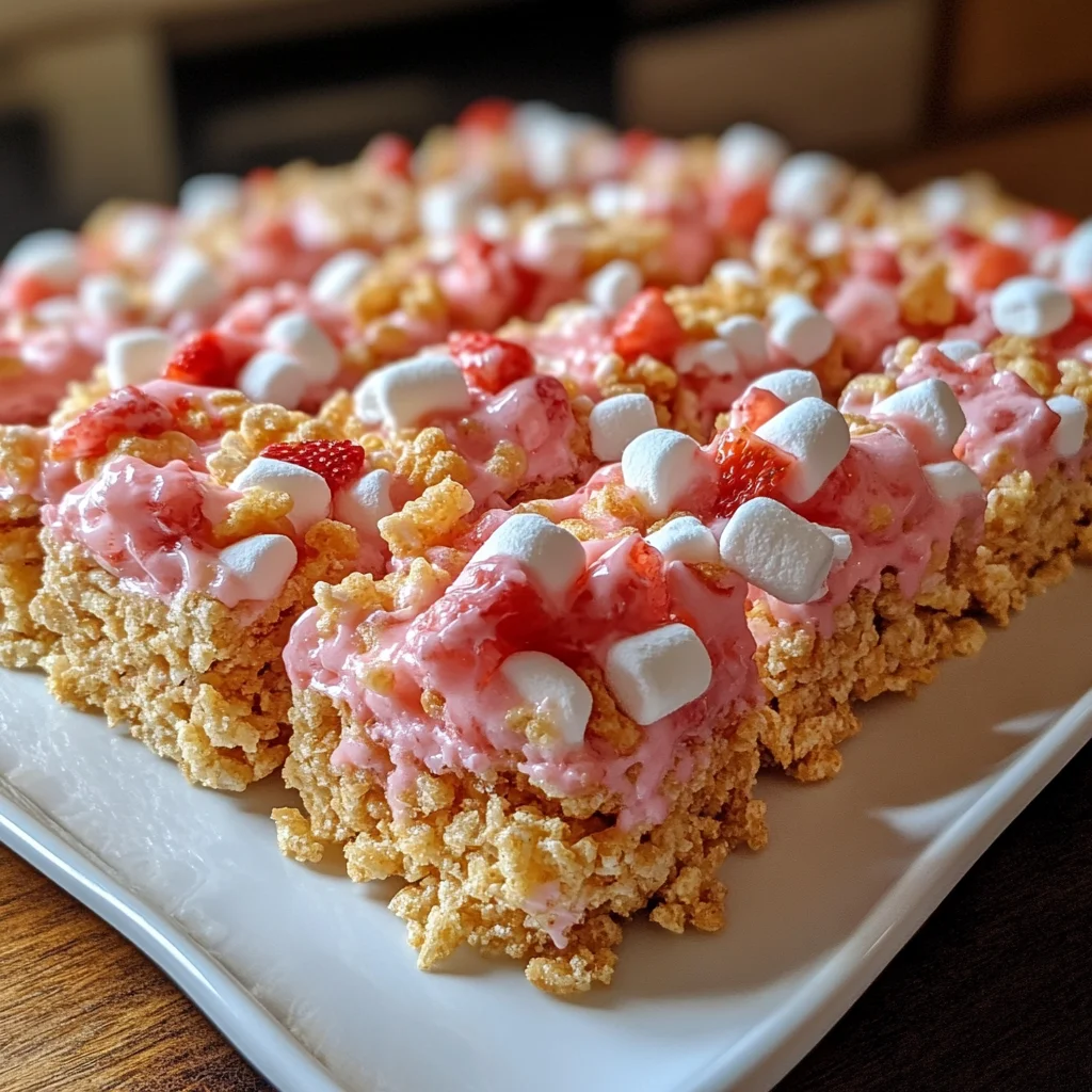 Strawberry Crunch Rice Krispie Treats will Delight You!