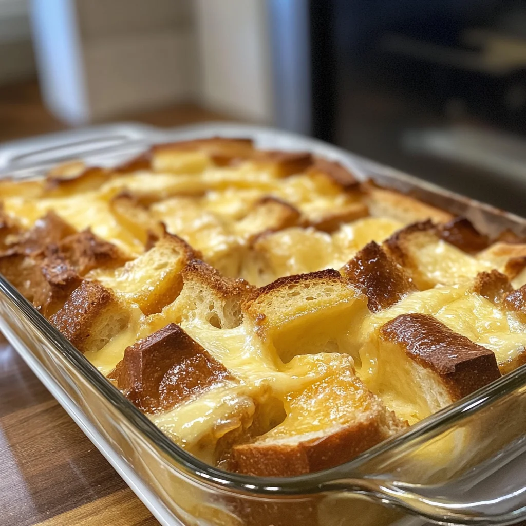 Custard Bread Pudding with Vanilla Sauce