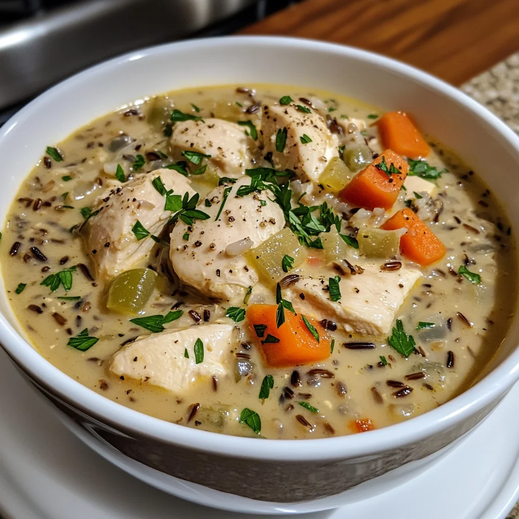 Slow Cooker Creamy Chicken Wild Rice Soup