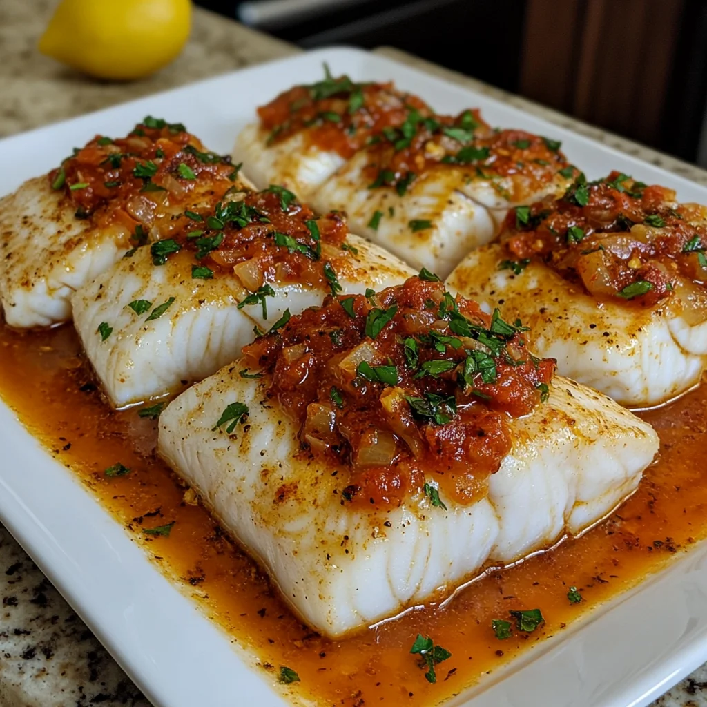Cod in Roasted Red Pepper Sauce