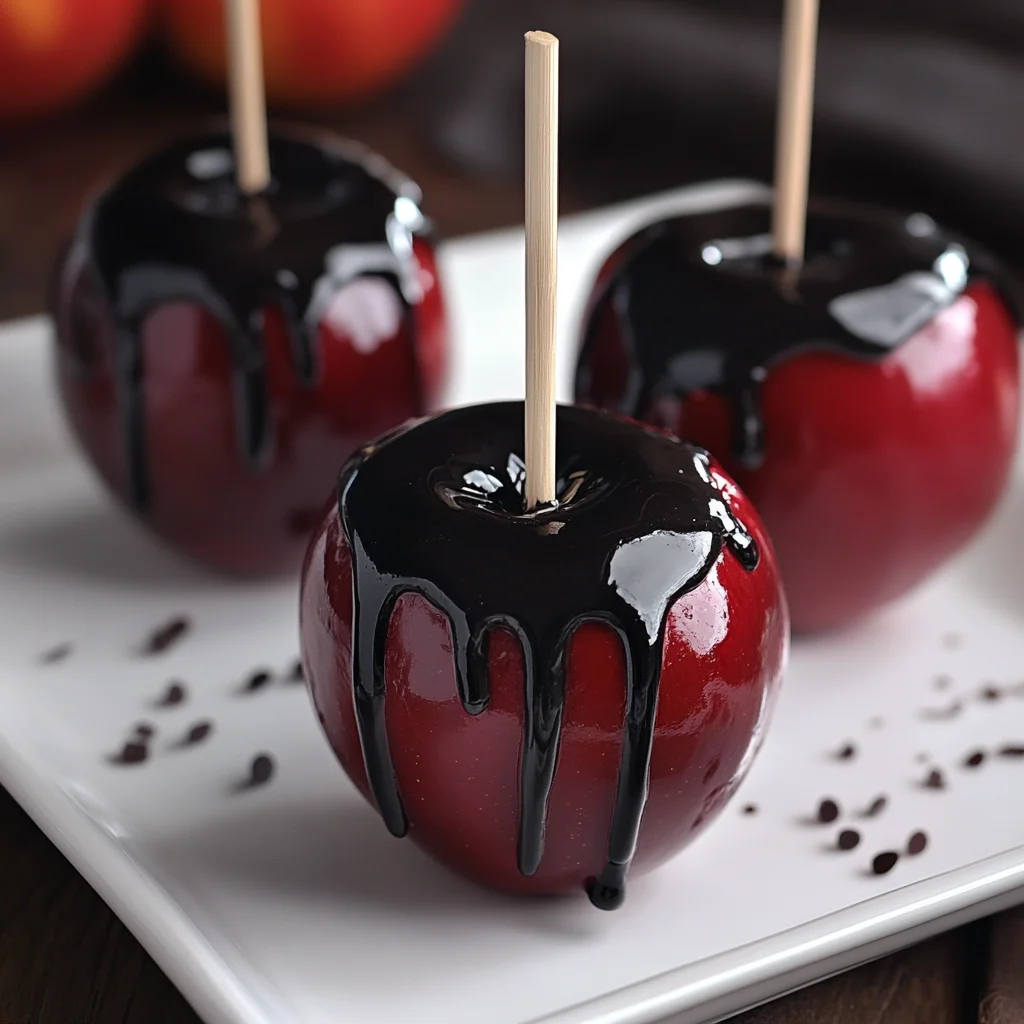 Black Poison Swirl Candy Apples